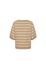 Genoveva Top | Kint Camel/Wolle Weiß