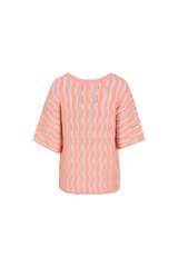 Gwenore top | Warm Coral/Wool White