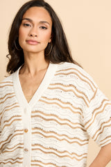 Helmi vest | Wool White/Kint Camel