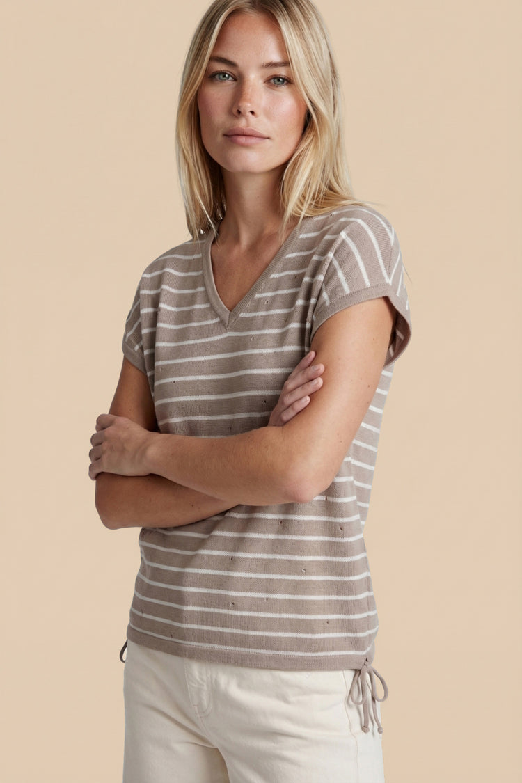 Kiska Top | Wolle Weiß/Sahara