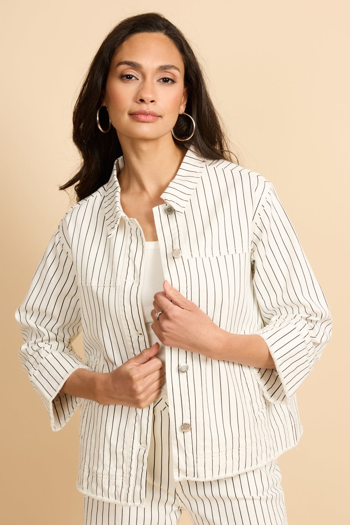 Bruni jacket | Off-white/Black