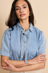 Toni blouse | Denim Light Blue