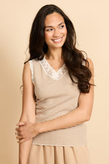 Talitha top | Kint Camel/Offwhite