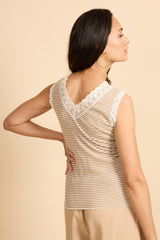 Talitha top | Kint Camel/Offwhite