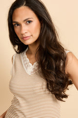 Talitha top | Kint Camel/Offwhite