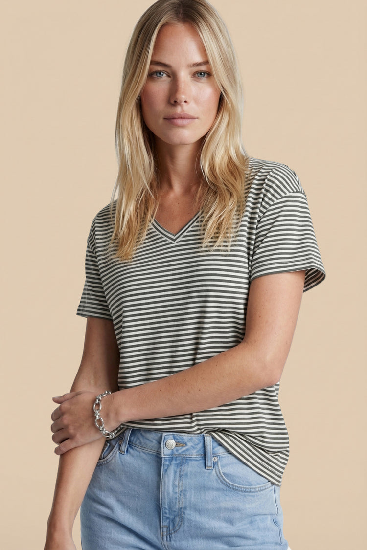 Tirza Top | Schwarz/Cremeweiß