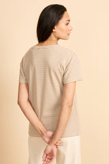Tirza top | Kint Camel/Offwhite