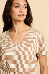 Tirza top | Kint Camel/Offwhite