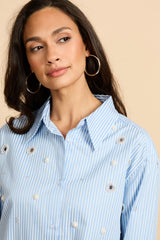 Wenya blouse | Celestial Blue/Offwhite
