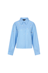 Wenya blouse | Celestial Blue/Offwhite