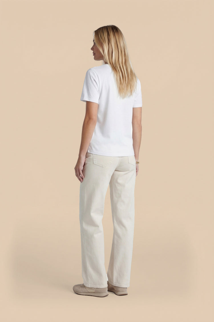 Halle T-Shirt | Offwhite/Walnut