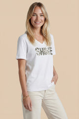 Halle T-Shirt | Offwhite/Walnut