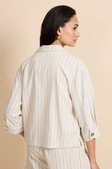 Bellamy-Bluse | Sand/Offwhite