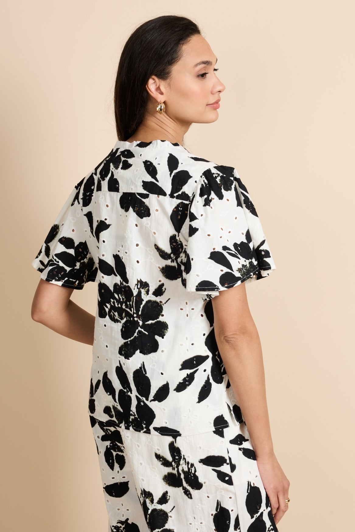 Ravella top | Offwhite/Black