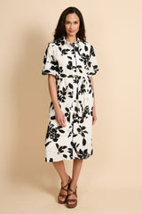 Zophia-Kleid | Offwhite/Schwarz