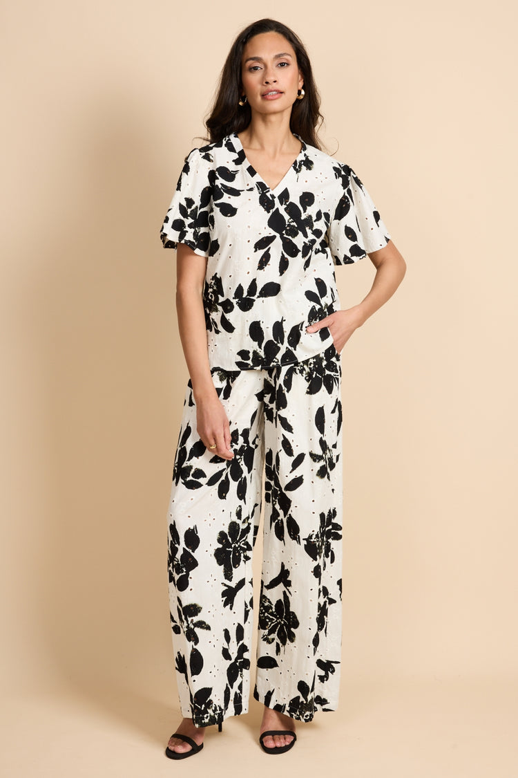 Aeris broek | Offwhite/Black