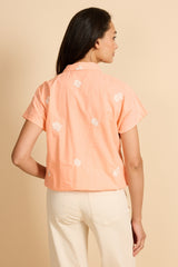 Arlise blouse | Warm Coral/Sand