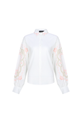 Anoukis Bluse | Offwhite/Warme Koralle