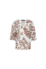 Ophelia Top | Off-White/Walnuss
