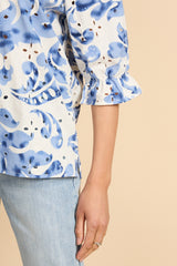 Ophelia Top | Cremeweiß/Hellindigo