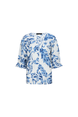 Ophelia Top | Cremeweiß/Hellindigo