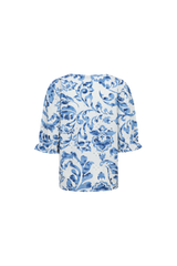 Ophelia Top | Cremeweiß/Hellindigo
