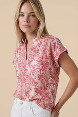 Devon top | Sand/Pretty Pink