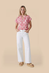 Devon top | Sand/Pretty Pink