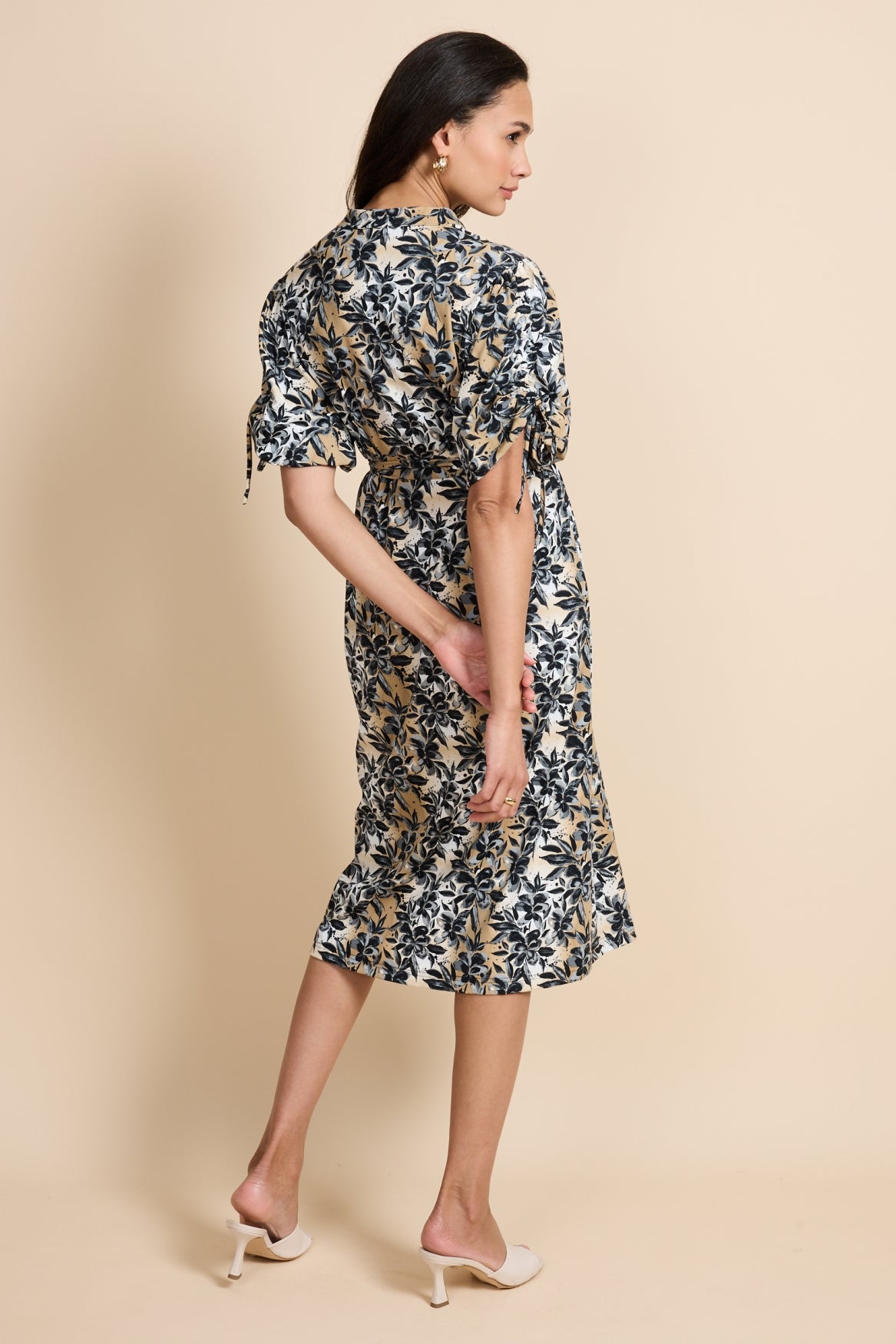 Evania-Kleid | Offwhite/Kint Camel