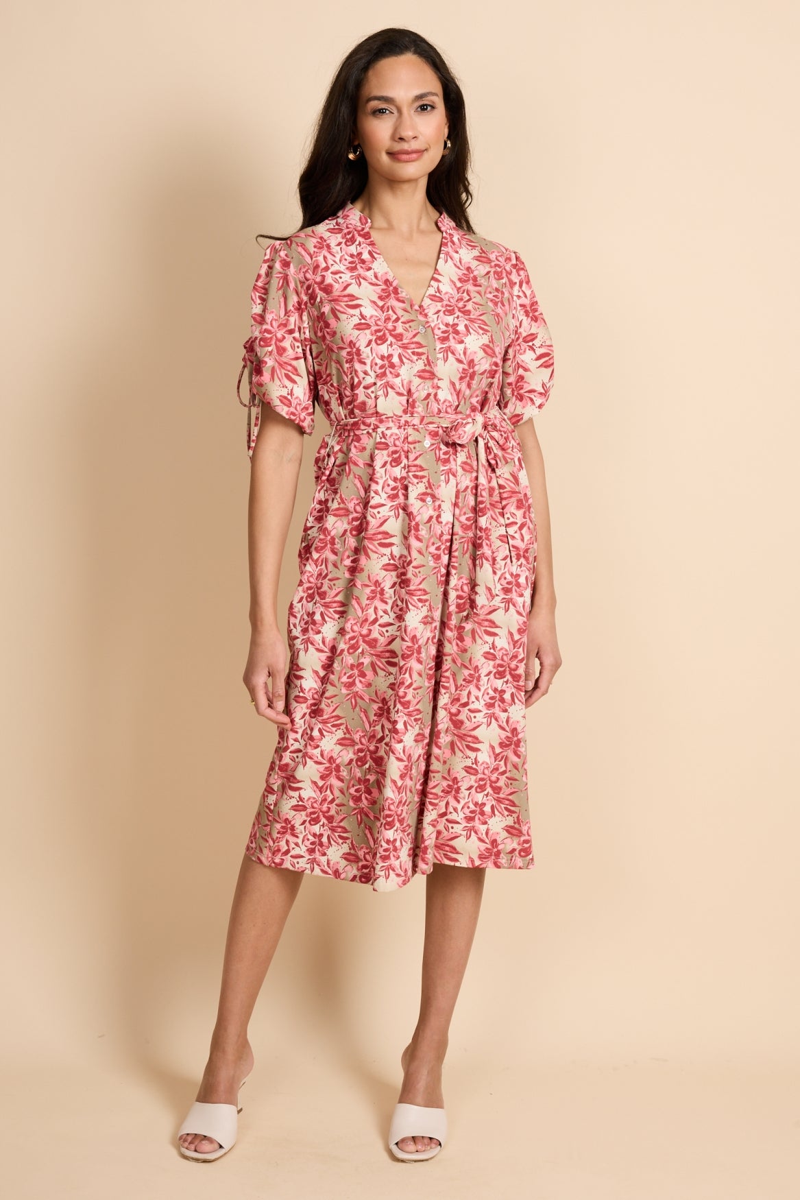 Evania dress | Sand/Pretty Pink