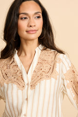 Hester blouse | Offwhite/Kint Camel