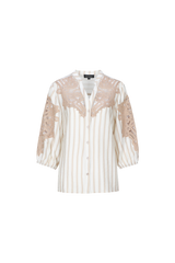 Hester blouse | Offwhite/Kint Camel