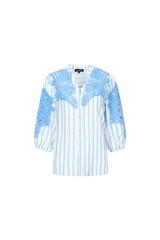 Hester blouse | Offwhite/True Blue