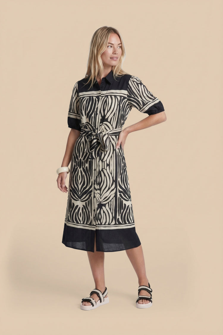 Jiska Kleid | Schwarz/Sand