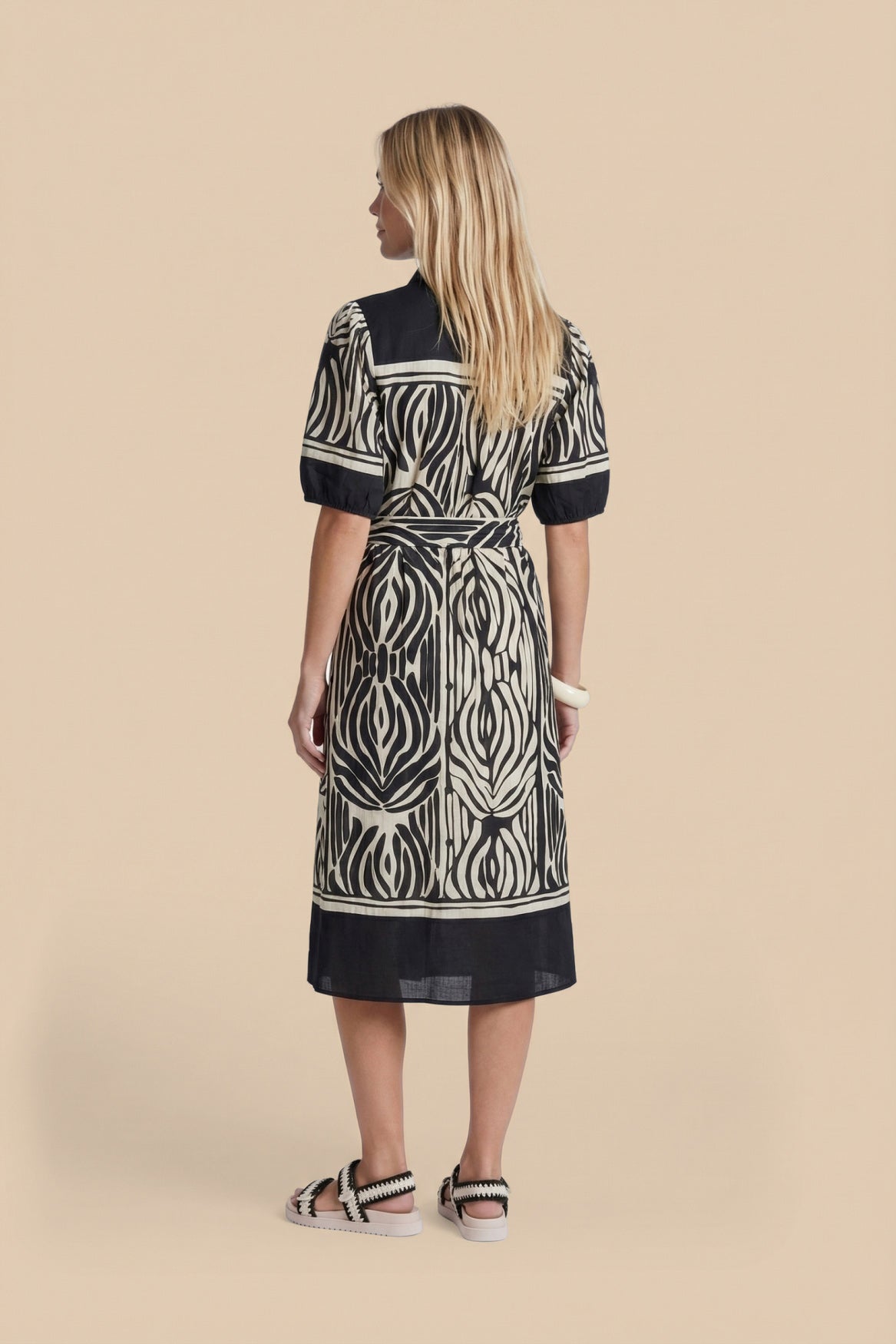 Jiska Kleid | Schwarz/Sand