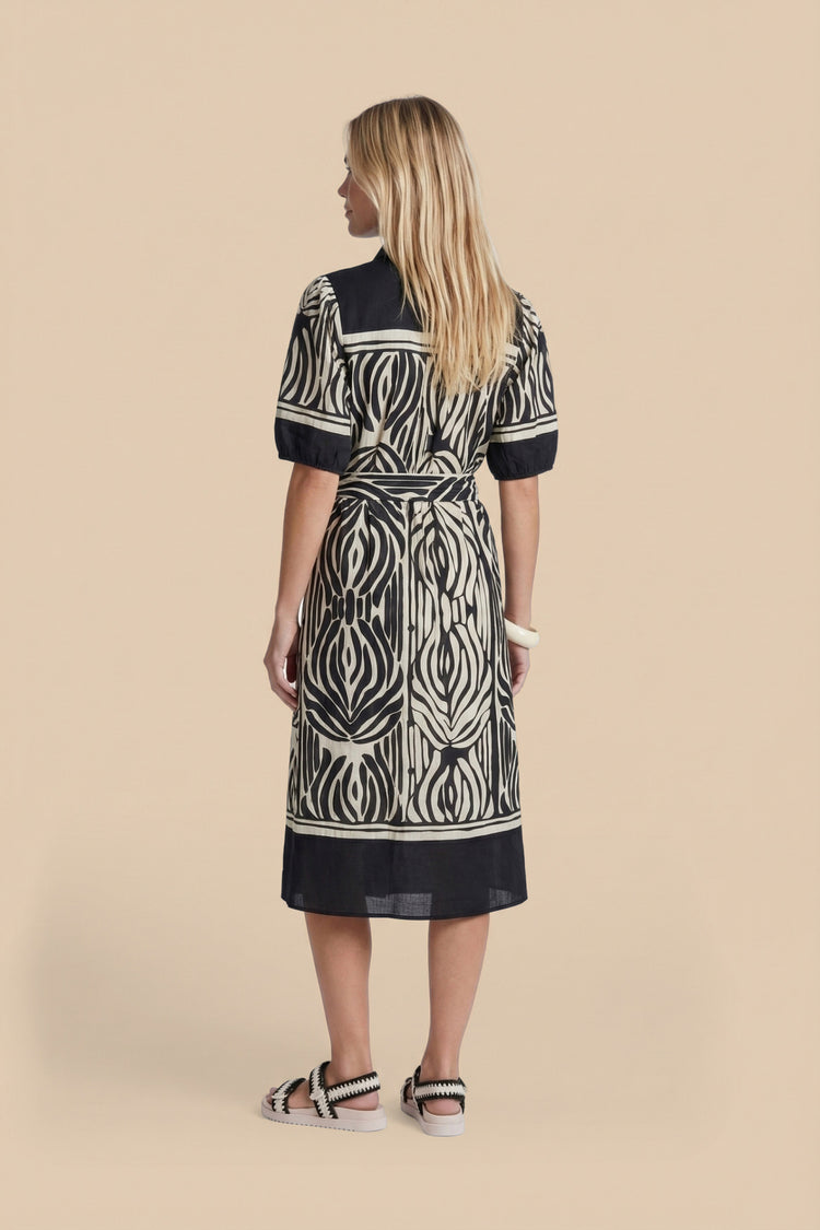 Jiska Kleid | Schwarz/Sand