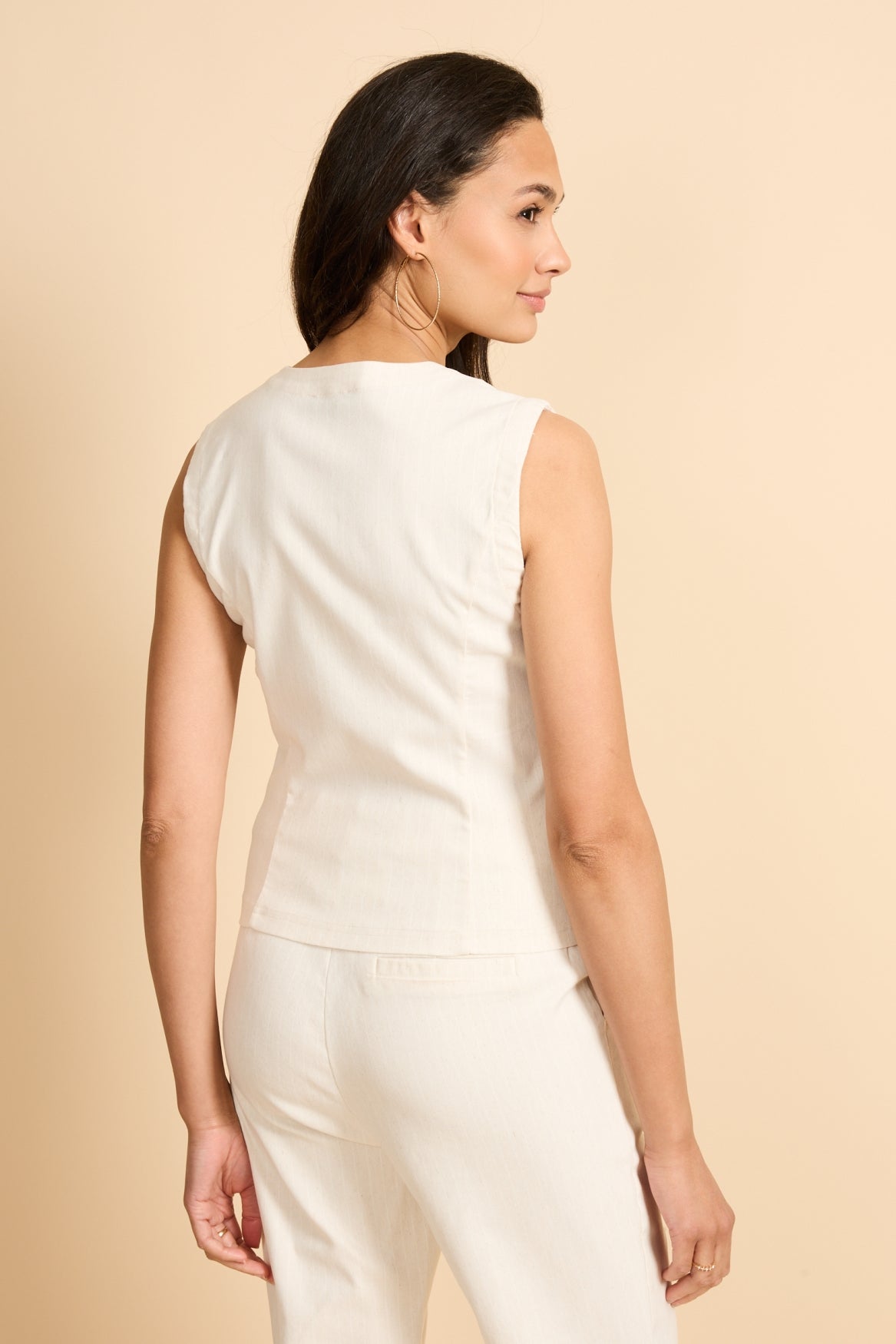 Delayla vest | Sand/Offwhite