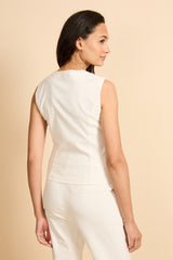 Delayla gilet | Sand/Offwhite