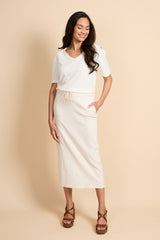 Suzette rok | Sand/Offwhite