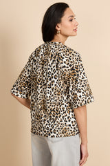 Penelope Top | Offwhite/Walnuss