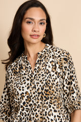 Penelope Top | Offwhite/Walnuss