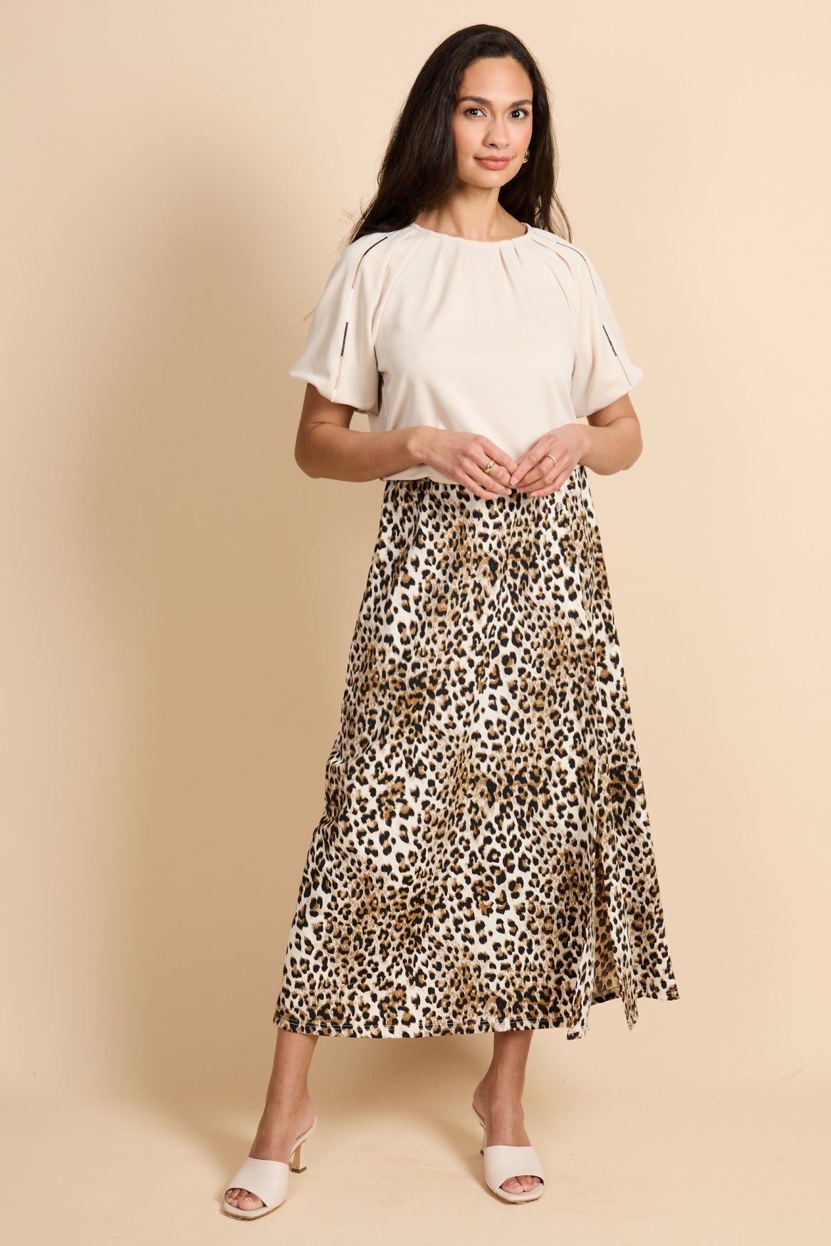 Marilyn skirt | Off-white/Walnut