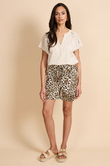 Frida shorts | Off-white/Walnut