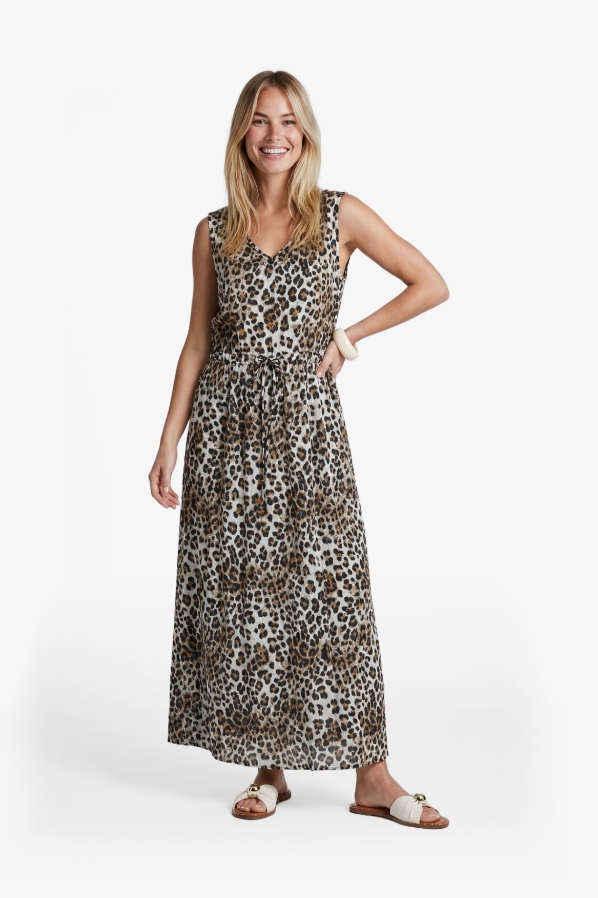 Saffron dress | Offwhite/Walnut