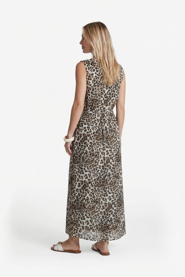 Saffron dress | Offwhite/Walnut