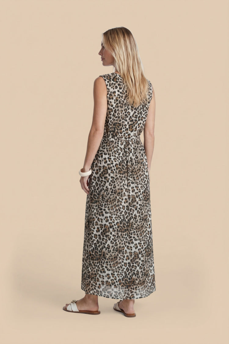 Safranfarbenes Kleid | Cremeweiß/Walnuss