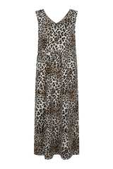 Safranfarbenes Kleid | Cremeweiß/Walnuss