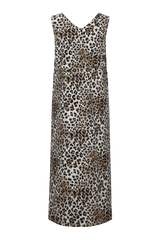 Safranfarbenes Kleid | Cremeweiß/Walnuss