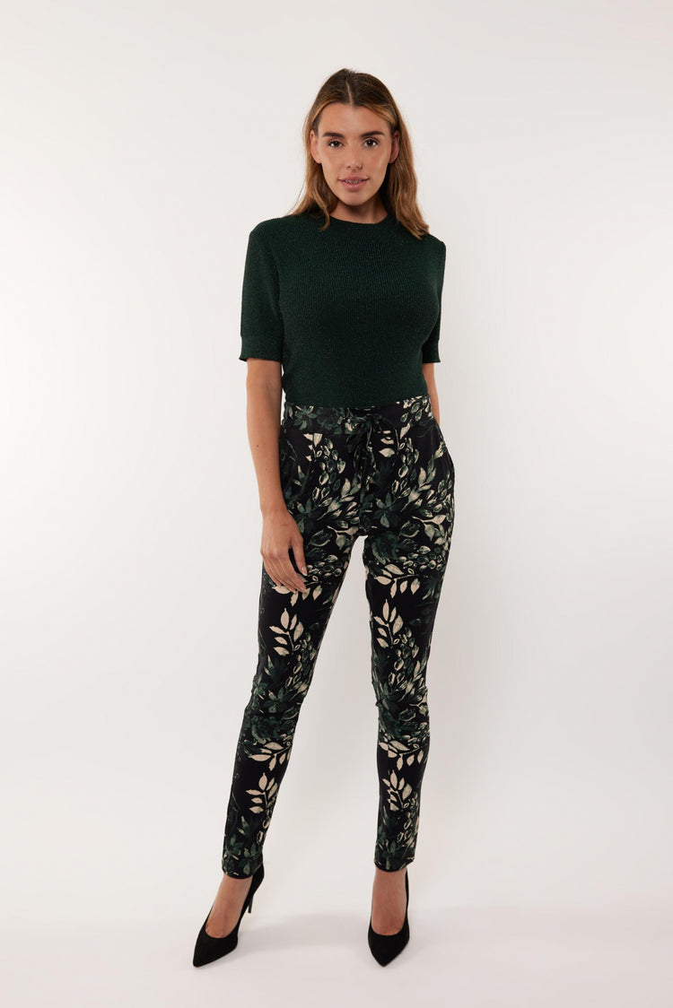 Elin pants | Black/Pine Green