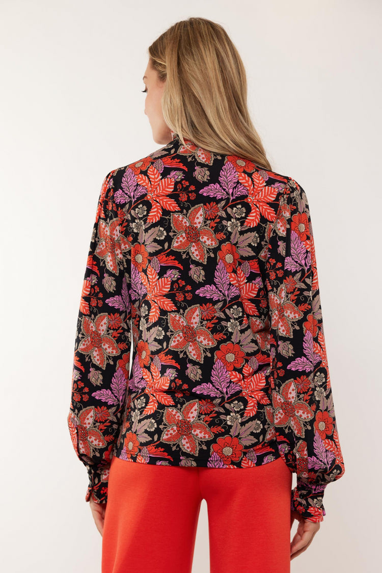 Bette blouse | Black/Poppy